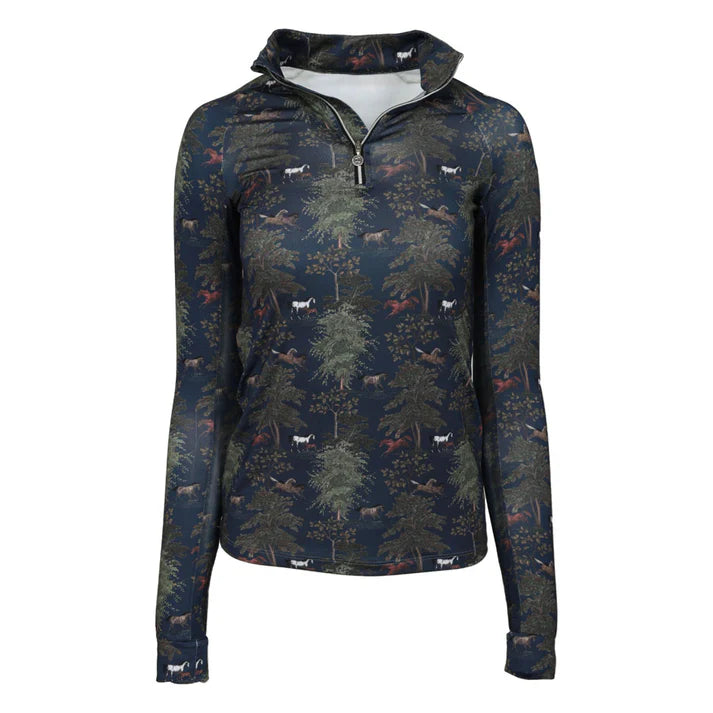Dapplebay Autumn Toile 1/4 Zip Riding Shirt