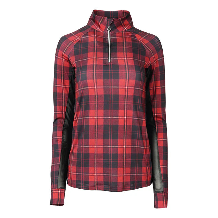 Dapplebay Holiday Plaid 1/4 Zip Riding Top