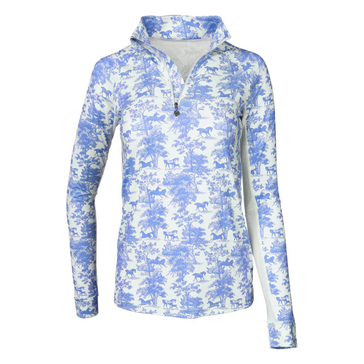 Dapplebay Equestrian Toile 1/4 Zip LS Riding Top