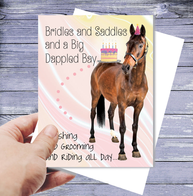 Horse Hollow Press - Horse Birthday Card: Bridles & Saddles ...Dapple Bay
