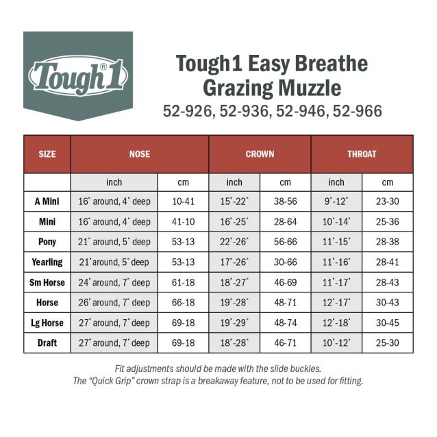 Tough-1 Easy Breathe V Nose Muzzle