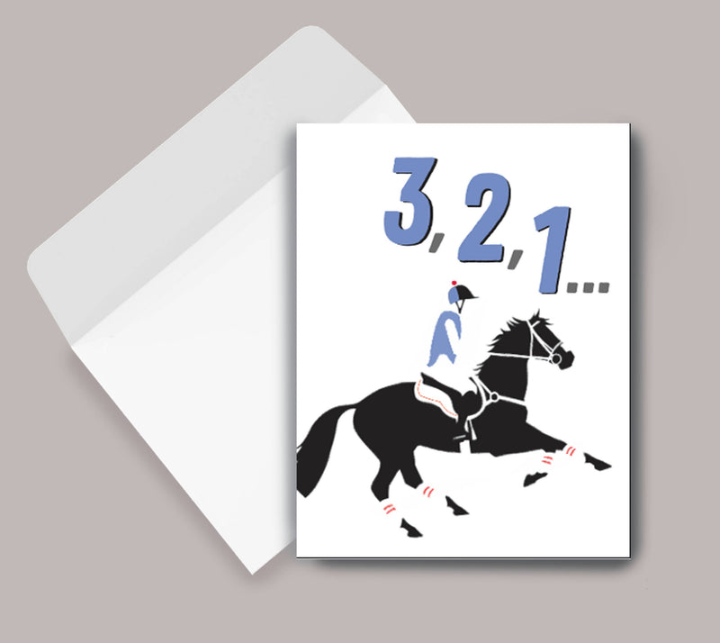 Horse Hollow Press - Horse Birthday Card: Eventer 3, 2, 1