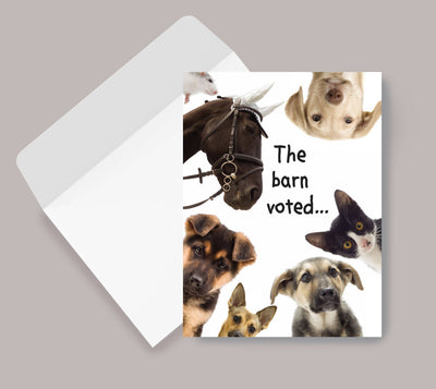 Horse Hollow Press - Horse Birthday Card: The Barn Voted