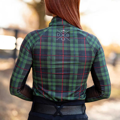 Dapplebay Holiday Plaid 1/4 Zip Riding Top