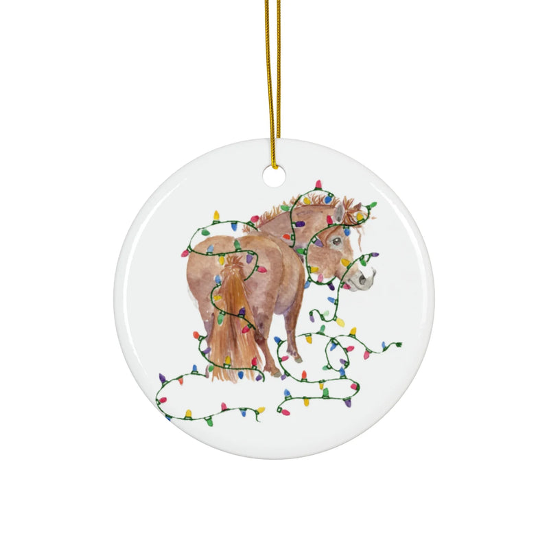 SonaEquestrian Adorable Chubby Ponies Holiday Ornament