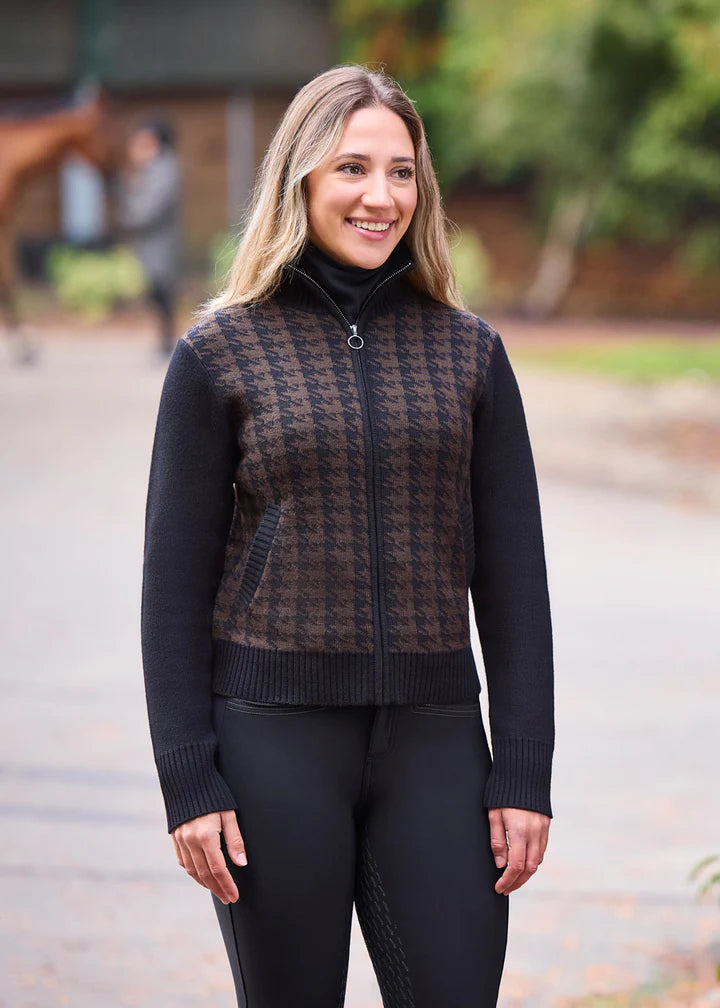 Kerrits Ladies EQ Houndstooth Full Zip Sweater FW25