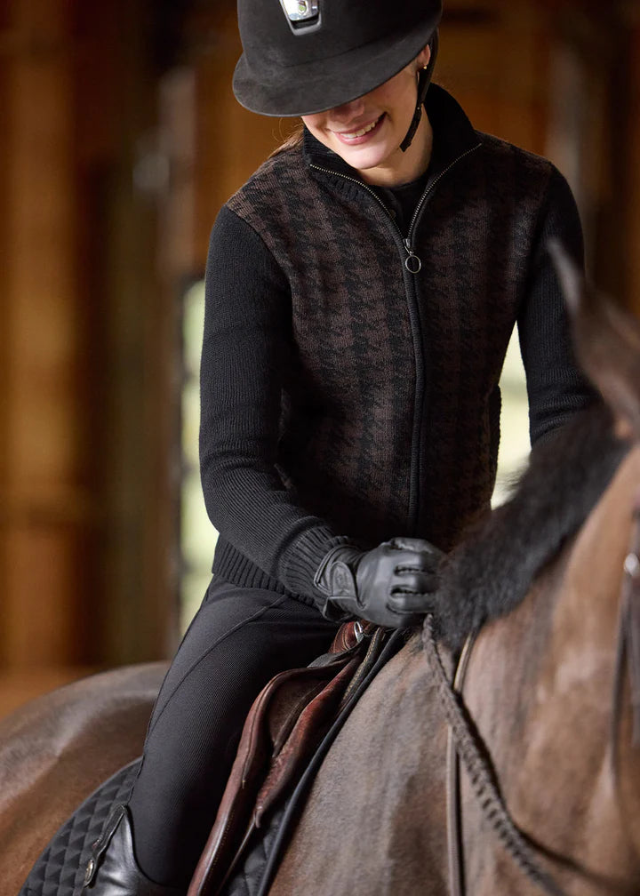 Kerrits Ladies EQ Houndstooth Full Zip Sweater FW25