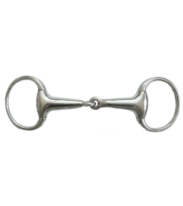 Stainless Steel Thick Hollow Mouth Eggbutt Snaffle Bit (Size:5")