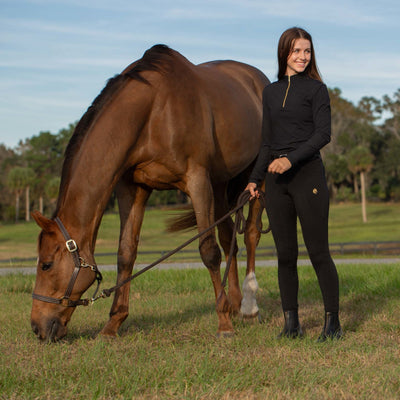 Equinavia Linnea Womens Compression Full Seat Breeches- Black