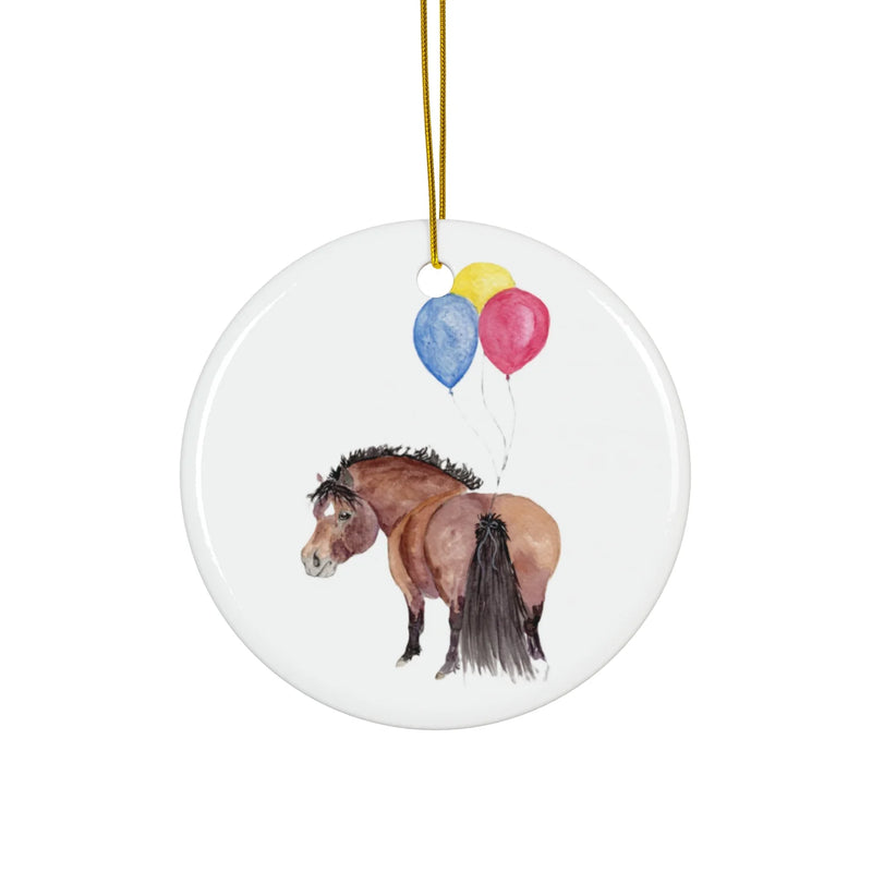 SonaEquestrian Adorable Chubby Ponies Holiday Ornament