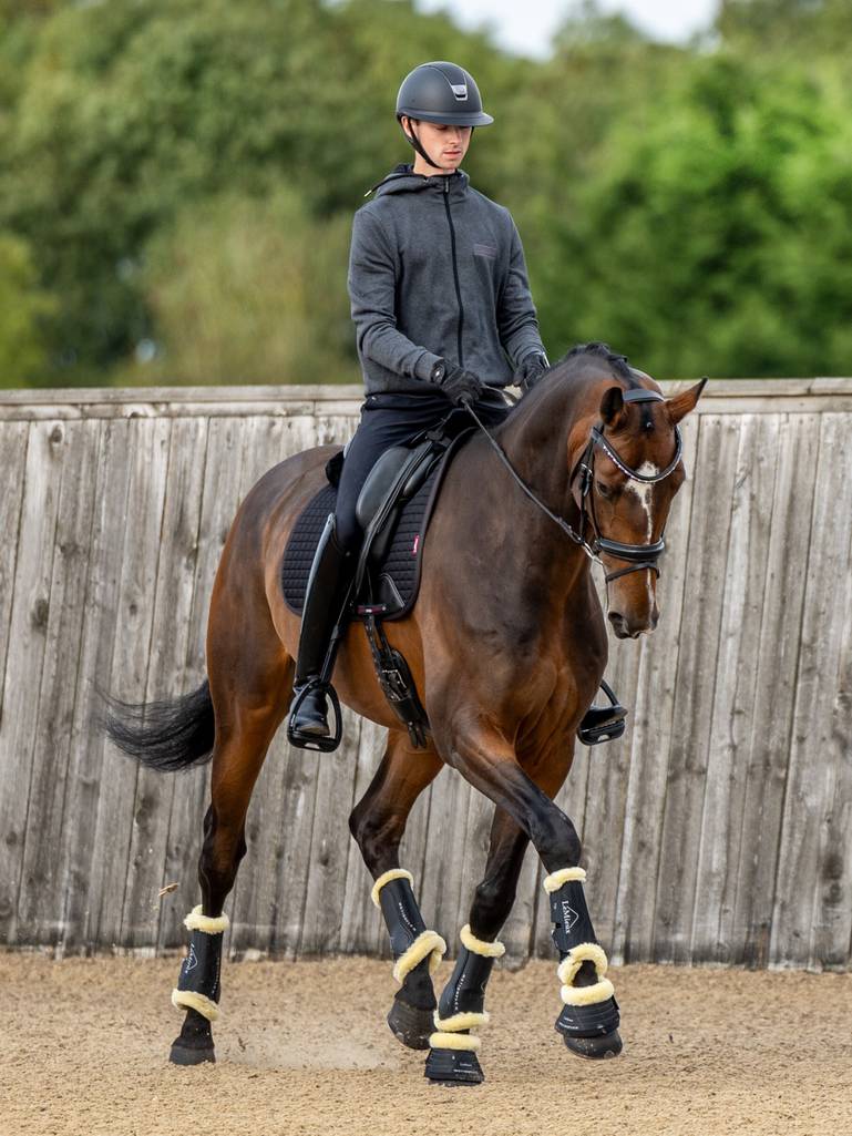 LeMieux Motionflex Dressage Boot with Faux Fur Black/ Natural