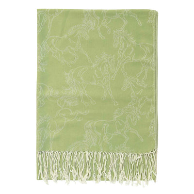 AWST Lila Linear Horses Pashmina Scarf
