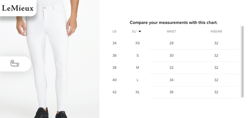 LeMieux Mens Sport Full Seat Breeches