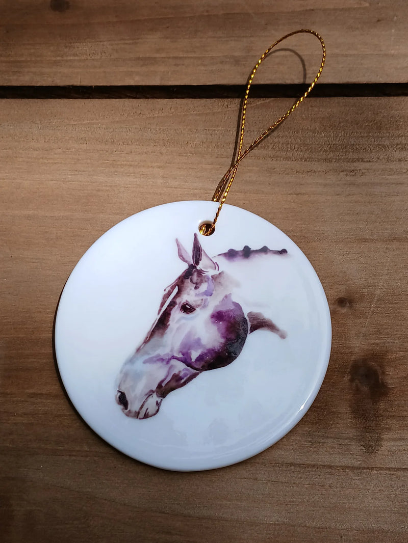 SonaEquestrian Holiday Ceramic Ornament