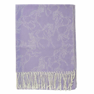 AWST Lila Linear Horses Pashmina Scarf