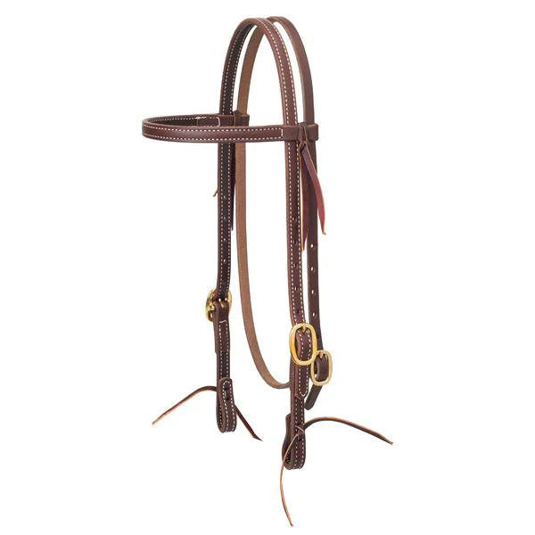 Working Tack Browband Headstall, 5/8", Solid Brass