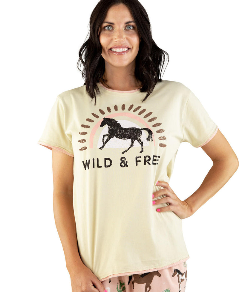 Lazy One Ladies Wild & Free PJ Tee FW24