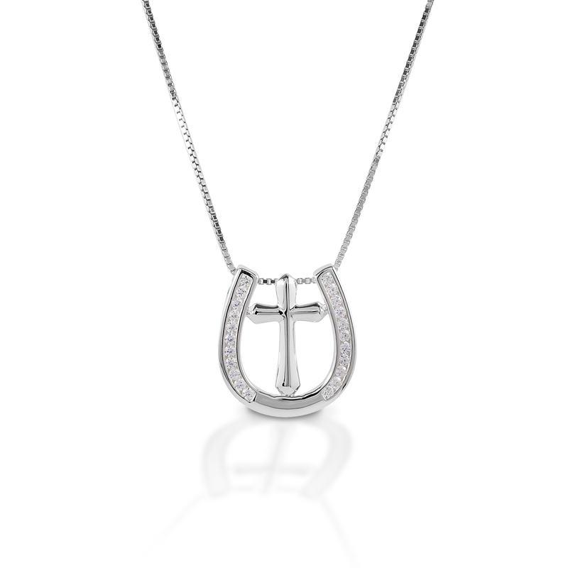 Kelly Herd Small Horseshoe Cross Necklace - Sterling Silver