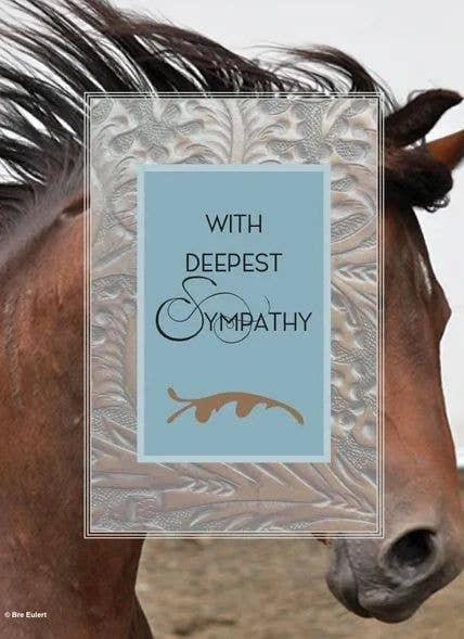 Sympathy Card: With Deepest Sympathy Horse and Leather
