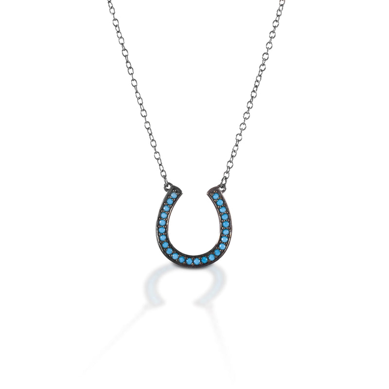 Kelly Herd Turquoise Horseshoe Necklace - Sterling Silver