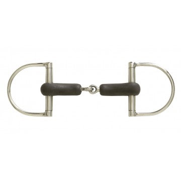 Centaur Rubber Covered Hunter Dee Single Joint Snaffle