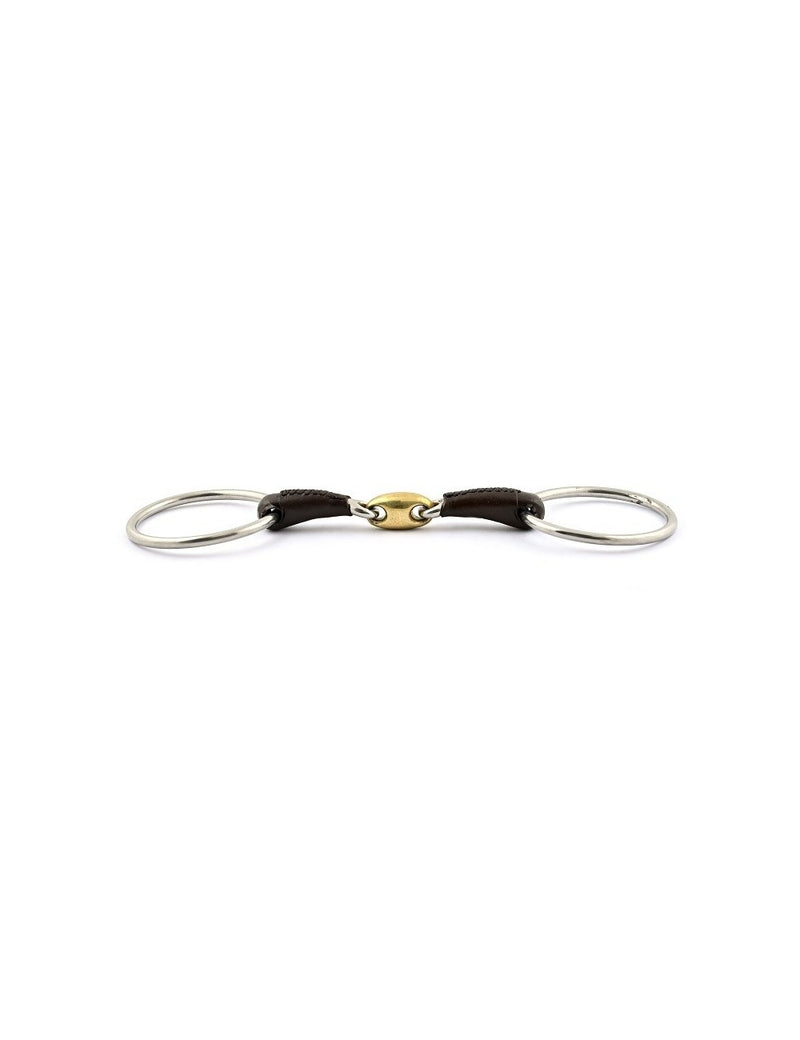 Jumpin French Mouth Loose Ring Leather Covered Bit