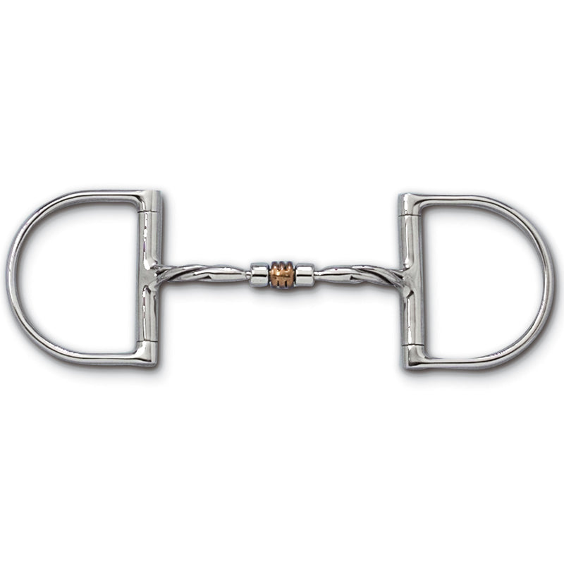 Myler Dee without Hooks Twisted Comfort Snaffle  5 inch with Copper Roller MB 03T