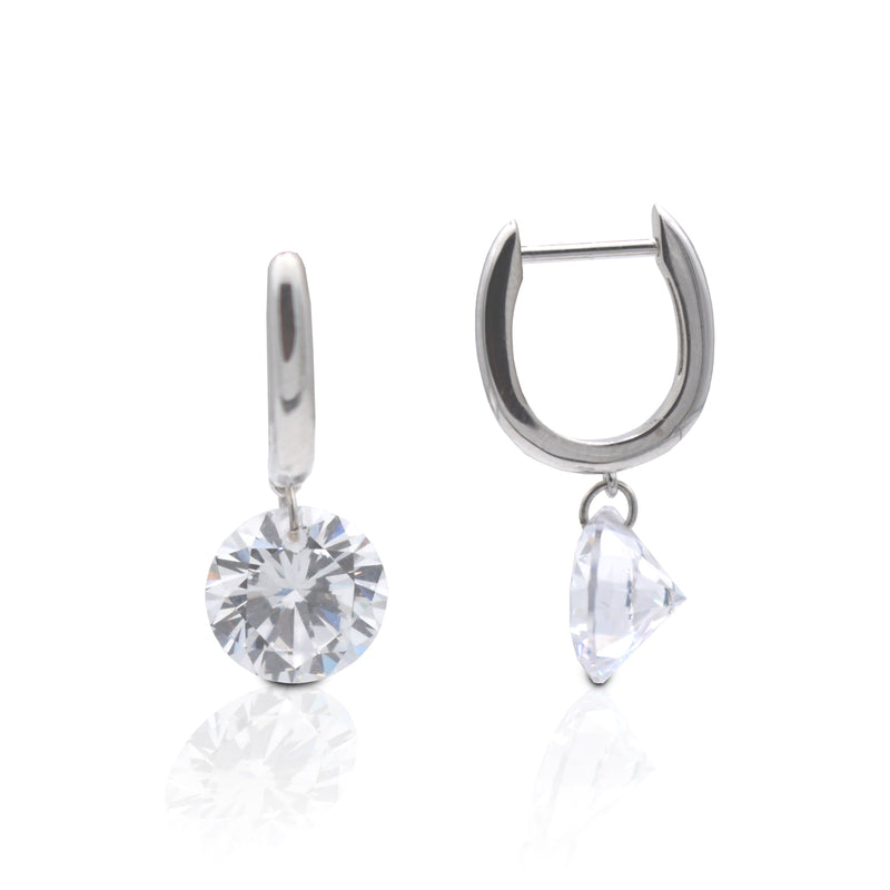 Kelly Herd Clear Stone Naked Earring - 3CT - Sterling Silver