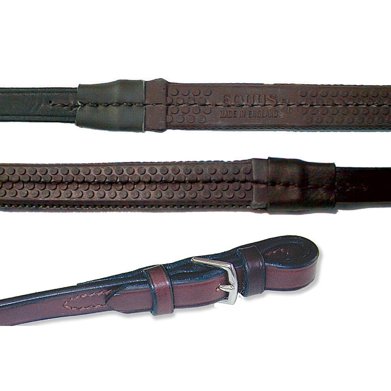 Nunn Finer Rubber Reins with Hand Stops 5/8 x 24