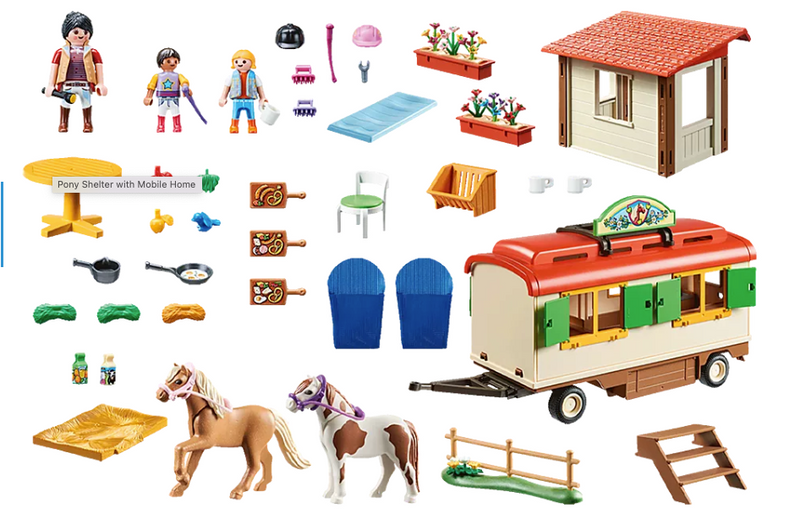 Playmobile Pony Shelter with Mobile Home