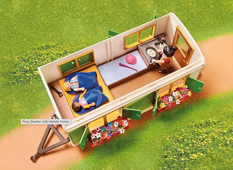 Playmobile Pony Shelter with Mobile Home