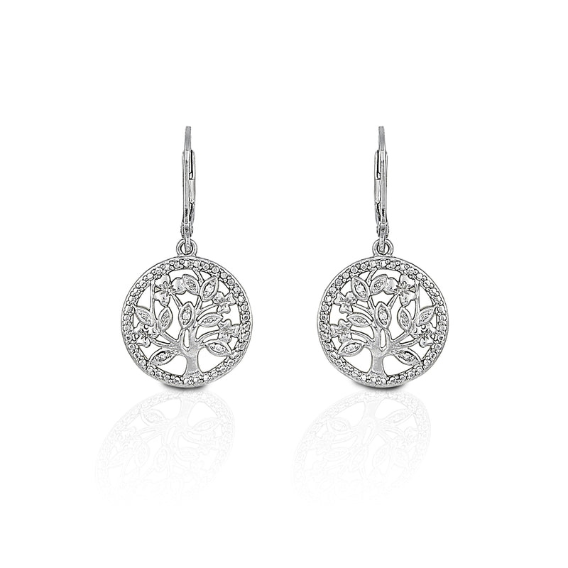 Kelly Herd Circle Tree Earring - Sterling Silver