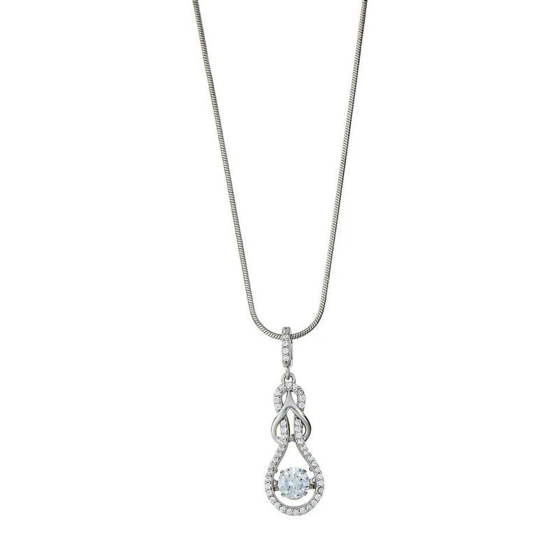 Kelly Herd Slip Knot Clear Necklace - Sterling Silver