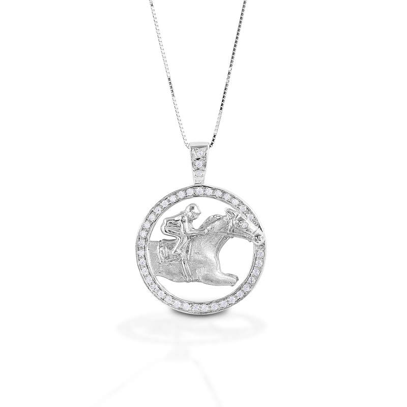 Kelly Herd Circle Race Horse Necklace - Sterling Silver
