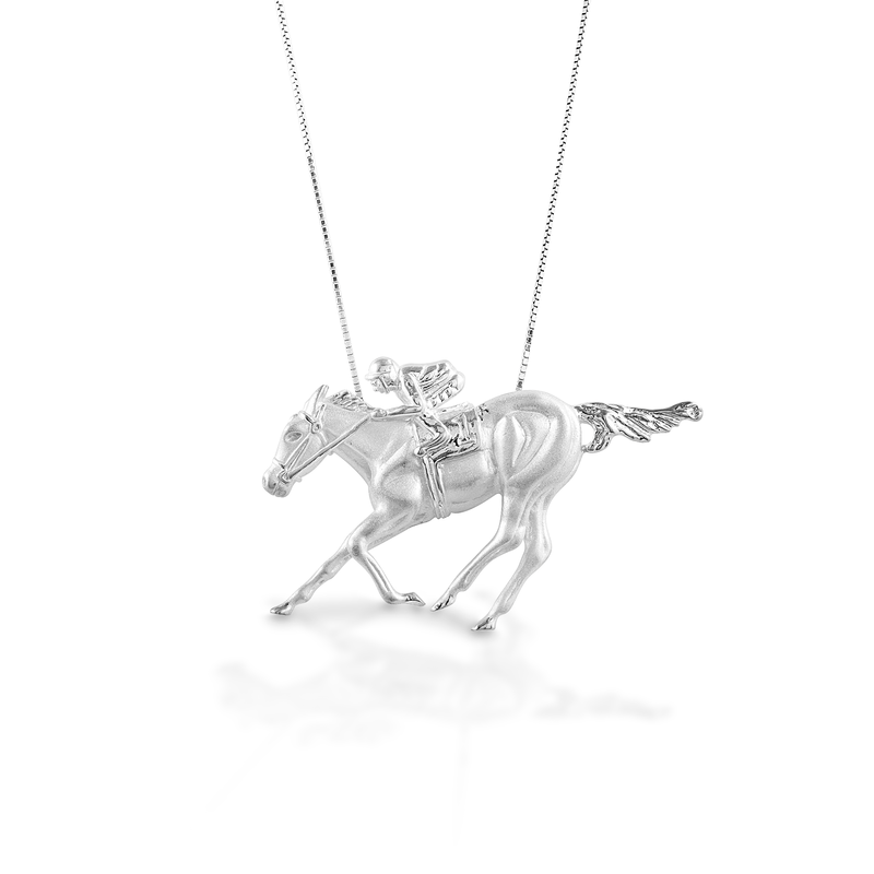 Kelly Herd Race Horse & Jockey 1 Necklace - Sterling Silver