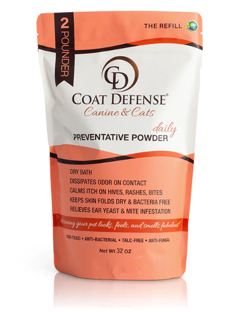 Coat Defense Preventitive Powder Cat & Dog 2 lb Refill