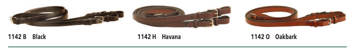 Tory Leather Flat Reins with Buckle Ends Havana