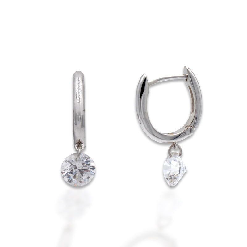 Kelly Herd Clear Stone Naked Earring - 1CT - Sterling Silver
