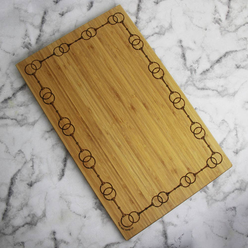 Hunt Seat Paper Co Snaffle Bit Bamboo Cutting Board