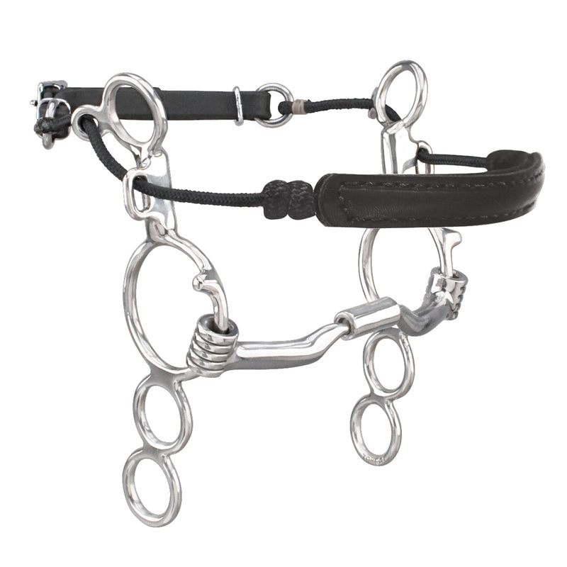 Myler 3-Ring Combination Bit - 6" Shank with Sweet Iron Low Port Comfort Snaffle 5" MB 04