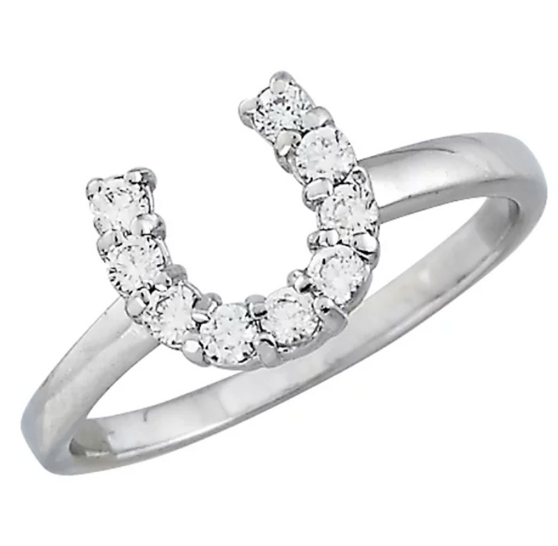 AWST Sterling Silver & Clear CZ Horseshoe Ring