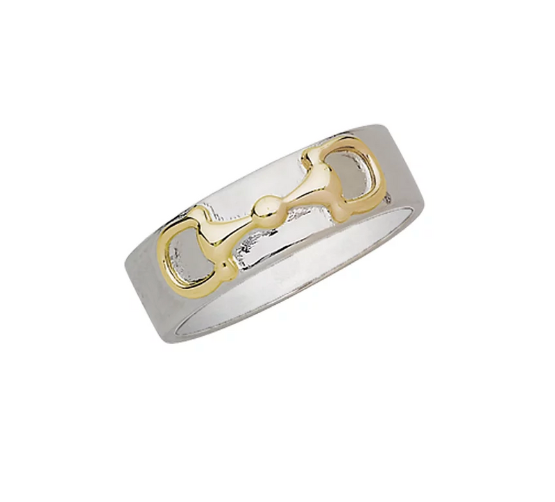 AWST Two Tone Sterling Silver Snaffle Bit Ring