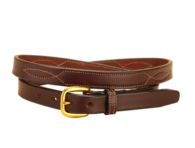 Tory 3/4" Stitched Pattern Nameplate Belt