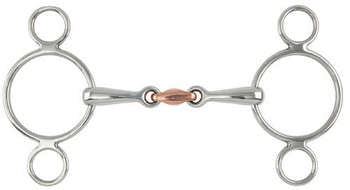 Shires Two Ring Gag with Copper Lozenge